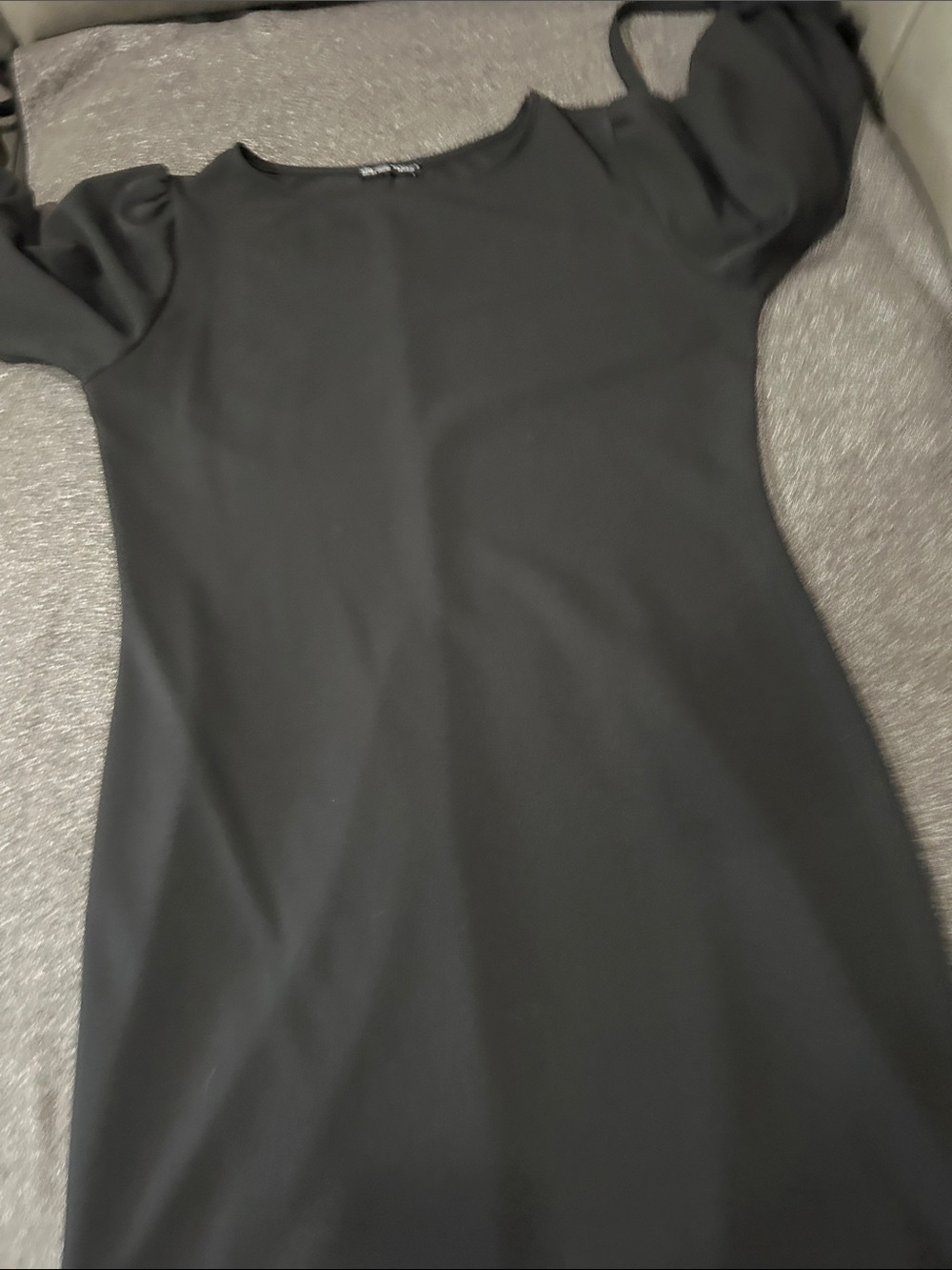 Zara Woman Black Tie-Sleeve Shift Dress sz L - Picture 3 of 6